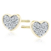Cercei placati cu aur galben din argint inima cu pietre DiAmanti Z0823EGR-DIA